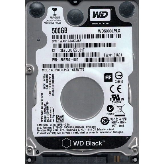 WD5000LPLX-66ZNTT0 DCM: HAOTJAK WXC1A Western Digital 500GB