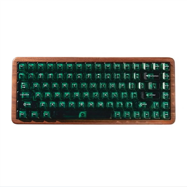WD75 75% Wooden Keyboard, Real Walnut Shell with Translucent Keycaps, Tri-Mode Wireless RGB Hot Swappable