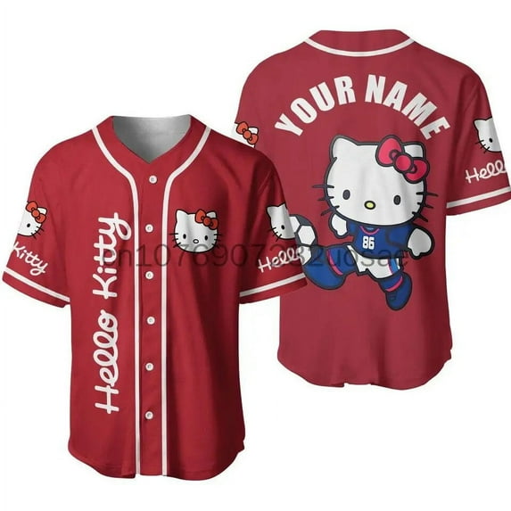 WDAIDJ Cartoon Print Baseball Jersey T-Shirt (Men's, Women's or Kids)