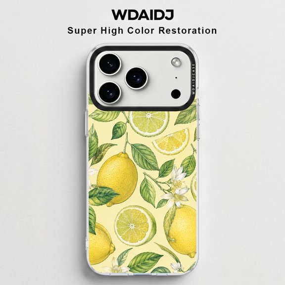 WDAIDJ Lemon Fruit Pattern Phone Case for iPhone 17 Pro Max/16/15/14/13/12