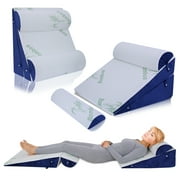 WDBBYL Memory Foam Wedge Pillows - Removable Cover, Post Surgery Recovery, Pain Relief 4 Count