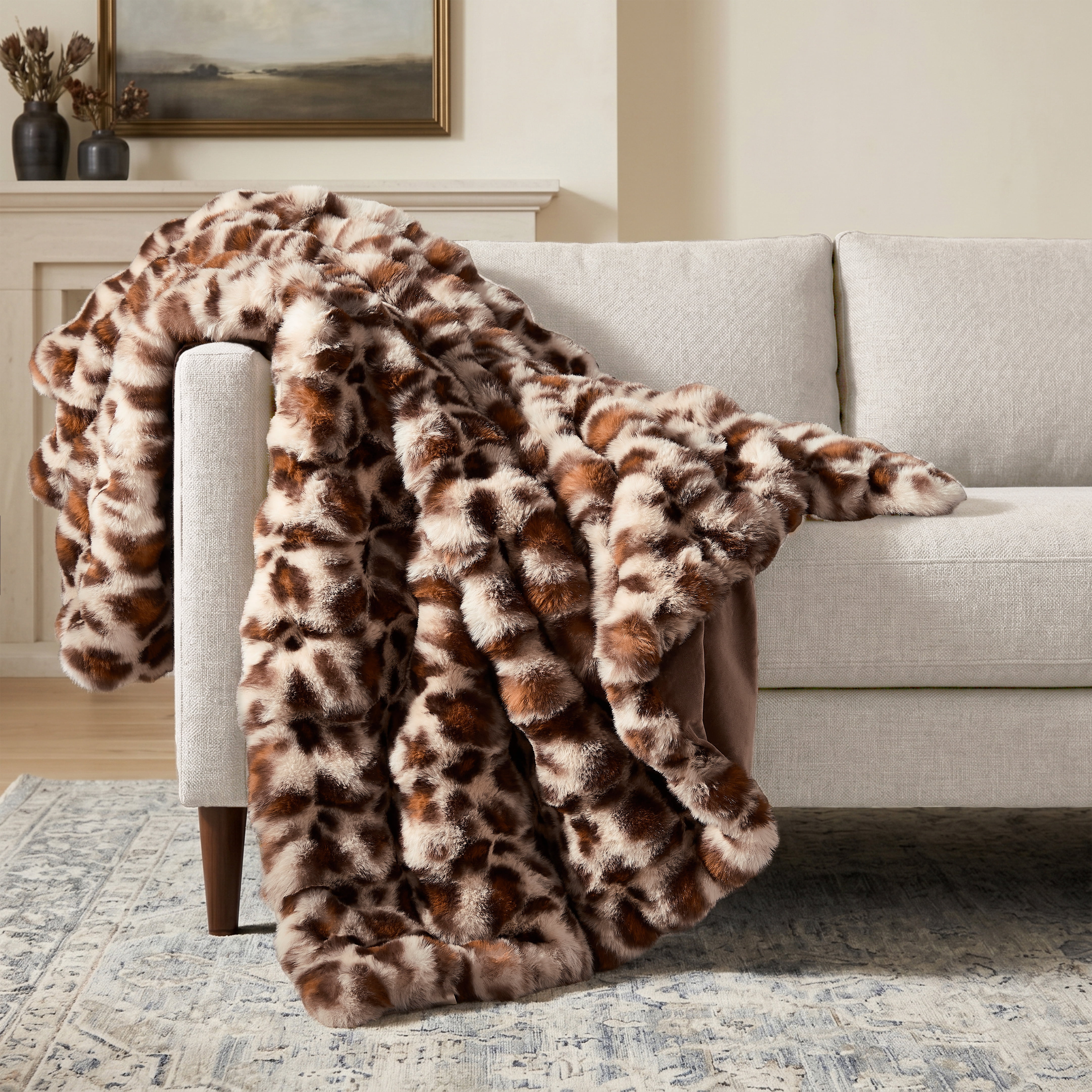 Better Homes & Gardens Violet Gem Channel Faux Fur Throw, 50 in x