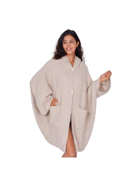 Wearable Blanket Hoodie Poncho Throw Comfy Soft Warm Cape Shawl Cozy Cloak Wrap Hooded with Sleeves For Women Adults