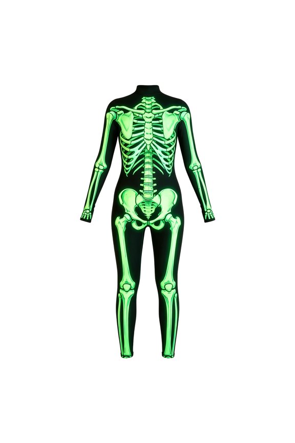 Boys Skeleton Chef Print Front Zip Romper Halloween Jumpsuit Black 7-8 Years