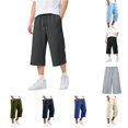 thumbnail image 1 of WDDDD Men‘s Baggy Sweat Shorts 3/4 Length Below Knee Drawstring Casual Y2K Athletic Pants Dark Gray S, 1 of 6