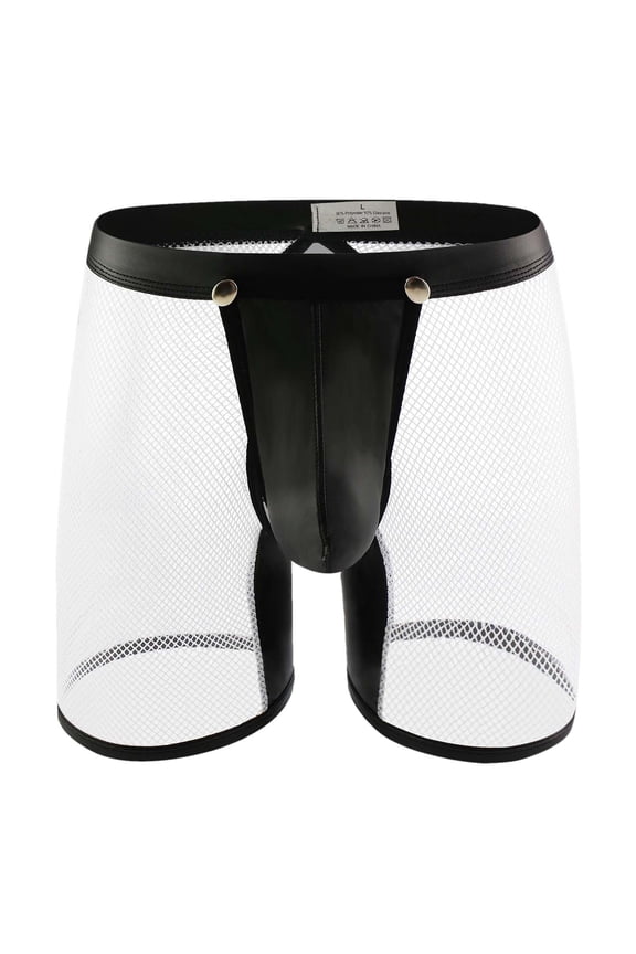 Men's Breathable Low Rise Striped Soft Bikini Briefs White M