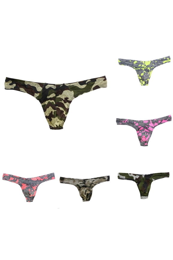 Men's Camouflage Breathable Knickers Comfortable Briefs Underwear Coffee M