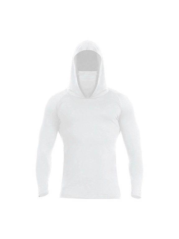 Men's Digital Print Sun Face Jacket Outdoor Sports Casual Top White S