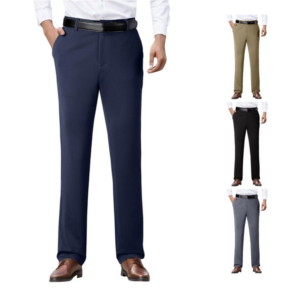 WDDDD Men's Hanging Wide Leg Loose Straight Casual Pants Blue M/31