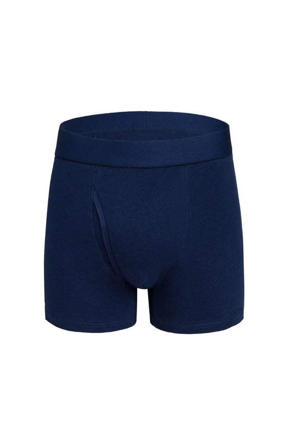 Men's Large Flat Corner Solid Open Cut Underwear Dark Blue S