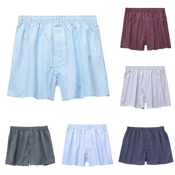WDDDD Men's Loose Pure Cotton Home Sleepwear Flat Breathable Shorts Sky Blue XXL