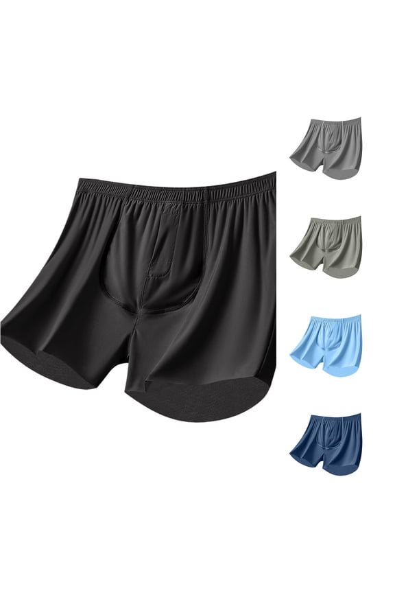 Men's Pure Color Elastic Deepened Crotch All Season Briefs Black L