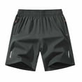 thumbnail image 1 of WDDDD Men‘s Quick Dry Athletic Shorts Elastic Waist Zipper Pockets Hiking Gym Dark Gray XL, 1 of 3