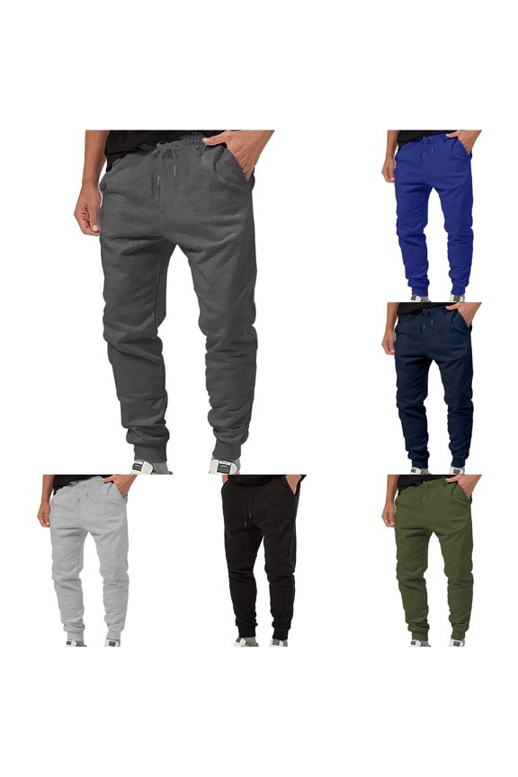 Men's Slim Jogger Workout Gym Running Bodybuilding Sweatpants Dark Gray M