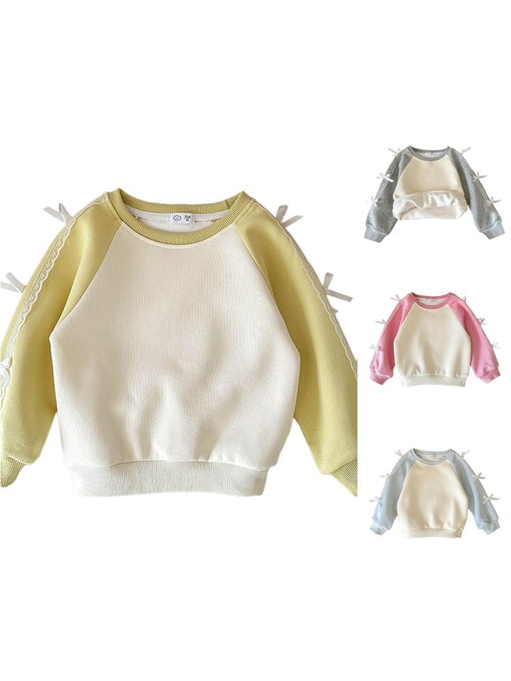 Rint Hoodie Lined Long Sleeve Pullover Sweatshirt Warm Kids Casual Top Soft Blend Comfortable Playwear Yellow 2-3 Years