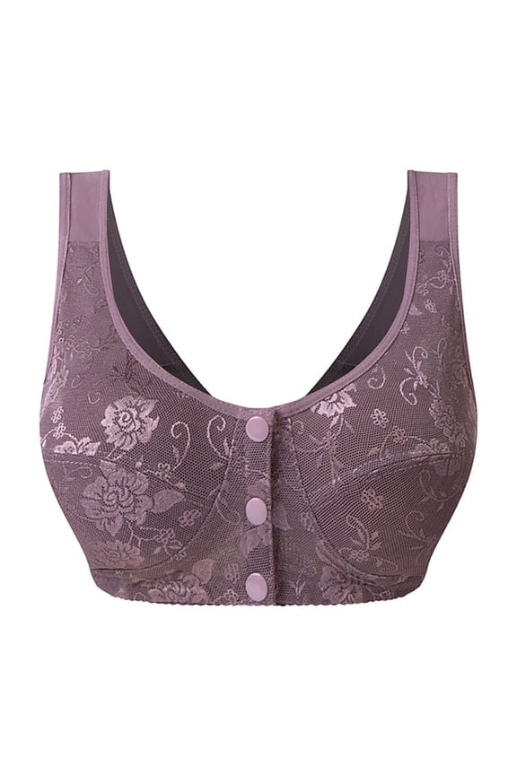 Women's Cloud Feel Ice Skin Seamless Back Bra for Large Support Dark Purple 36