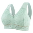 thumbnail image 1 of WDDDD Women's Comfort Sports Bra Jacquard Zipper Wireless Breathable Yoga Sleep Green 42, 1 of 6