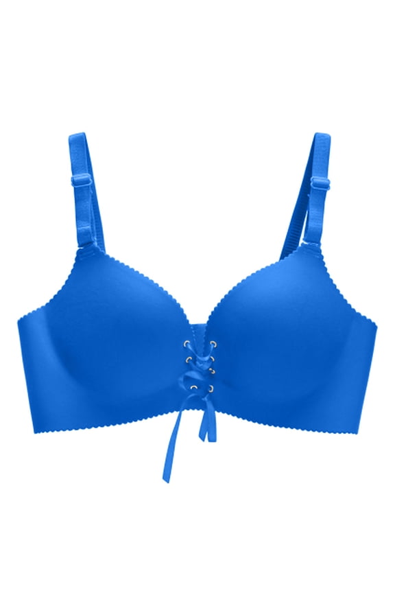 Women's Comfortable Breathable Smooth Lace Pull B Converged Adjustable Bra Blue 70