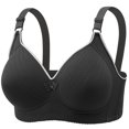 thumbnail image 1 of WDDDD Women's Full Coverage Wireless T Shirt Bra for Large Bust Black 52, 1 of 2