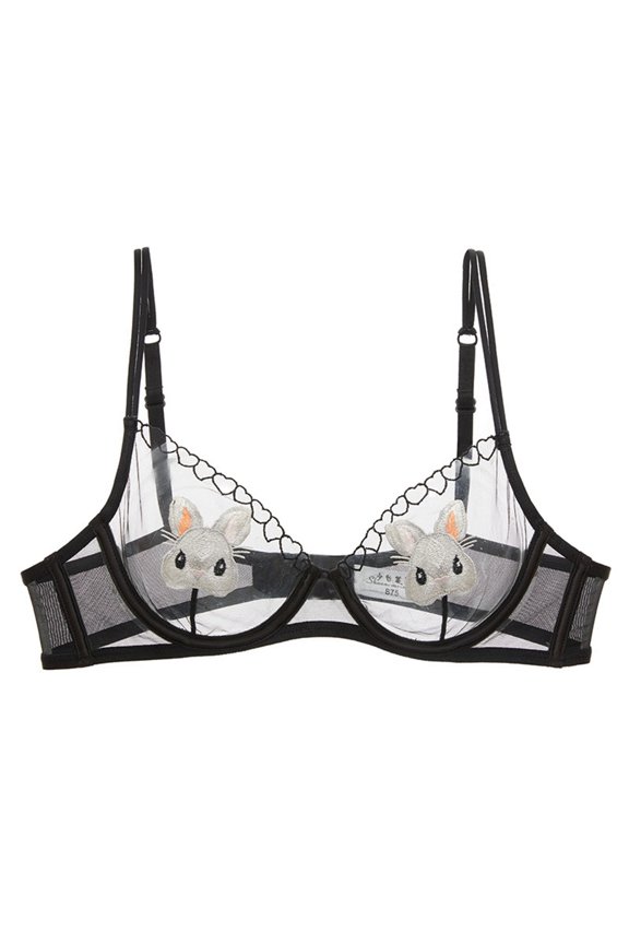 Women's Lace Rabbit Bra Black 38