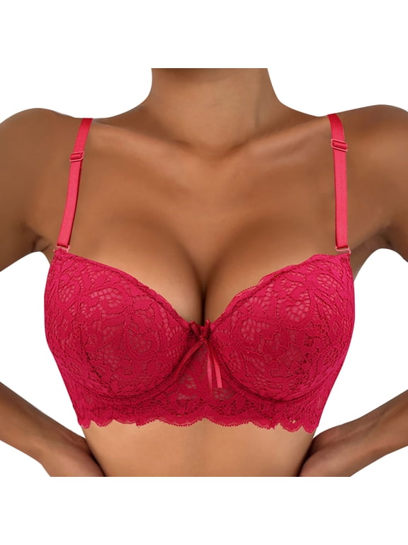 Women's Lace Underwire Tube Top Bra Red 80B