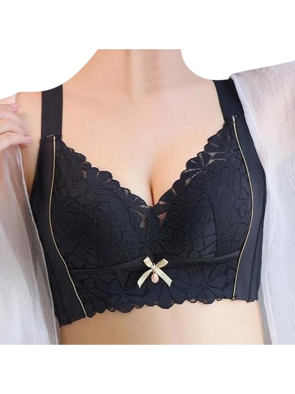 Women's Latex Full Cup Gather Up Side No Steel Ring Adjustable Top Rest Thin Lace Bra L
