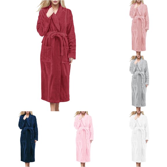 WDDDD Women's Plus Size Long Robe M