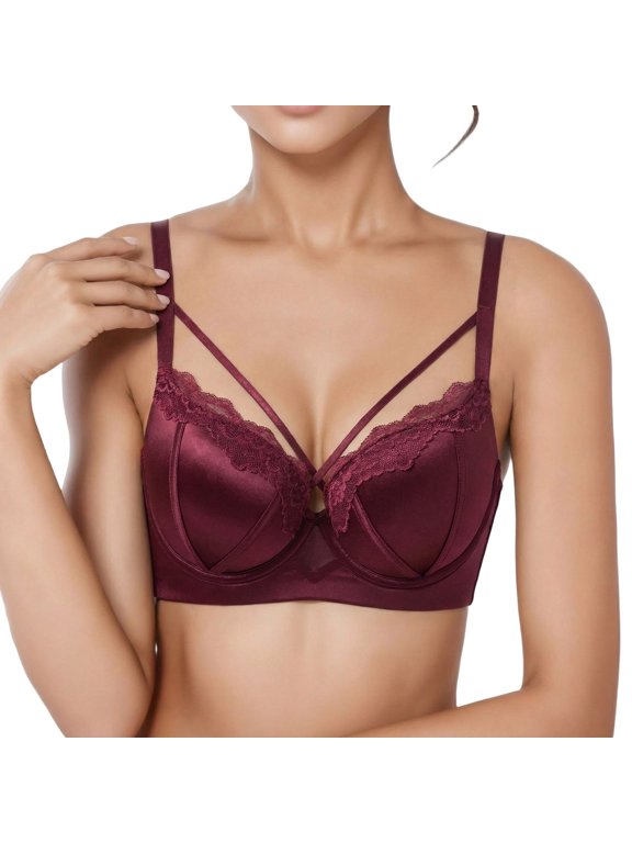Women's Seamless Push Up Non Padded Wirefree T Shirt Bra Red S
