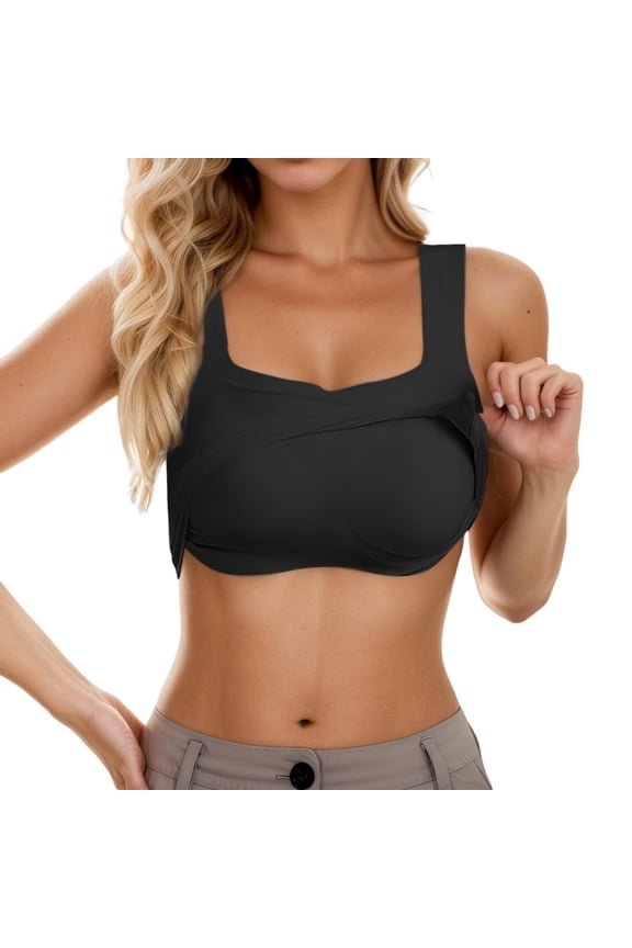 Women's Shelf Bra Camisole Adjustable Spaghetti Strap Tank Top Black M
