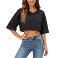thumbnail image 1 of WDDDD Women's Solid Athletic Short Sleeve Streetwear Cute Top XS, 1 of 5