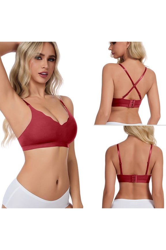 Women's Transparent Strap Cordless Backless Bra M