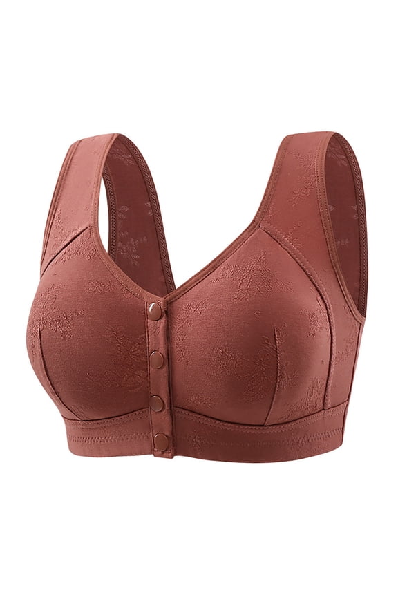 Women's Transparent Strap Cordless Backless Spongeless Bra with Convertible Straps Brown 46