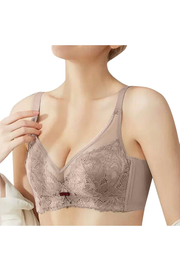 Women's Underwire Lace Floral Unlined Unlined Plus Size Full Coverage Bra 34/75B