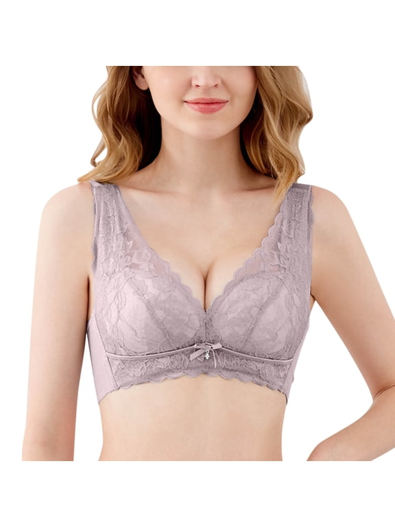 Women's Underwire Lace Floral Unlined Unlined Plus Size Full Coverage Bra 46/105D