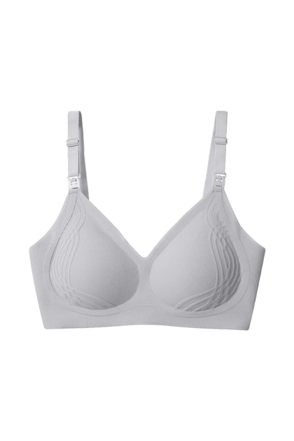 Women's Wirefree Seamless Soft Support Triple Hook Bra Grey L