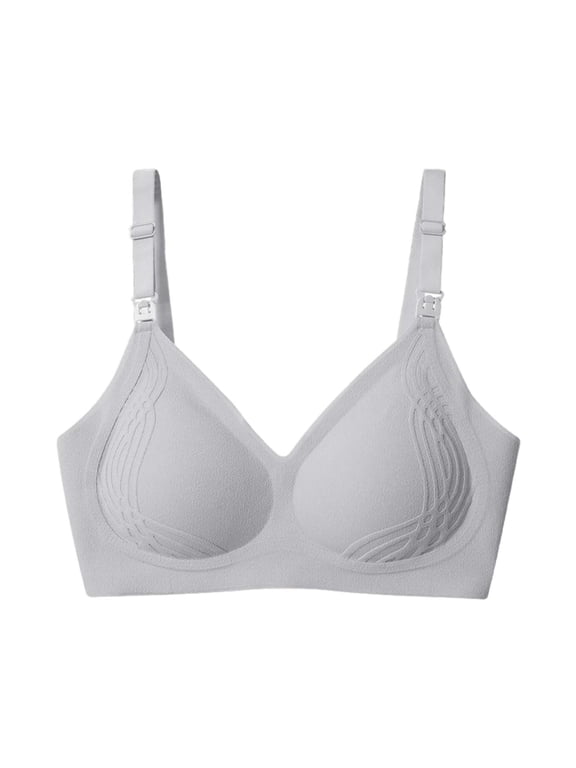 Women's Wirefree Seamless Soft Support Triple Hook Bra Grey XXL