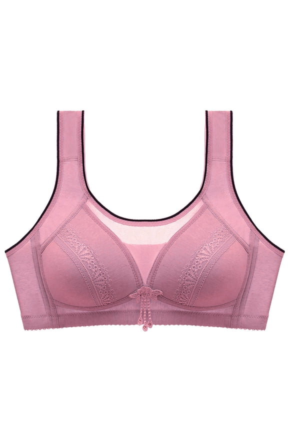 Women's Wireless Front Closure Seamless Detachable Padding Bra Pink 42