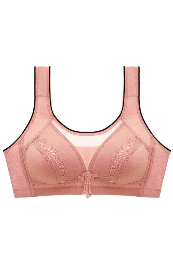 Women's Wireless Front Closure Seamless Detachable Padding Bra Watermelon Red 40