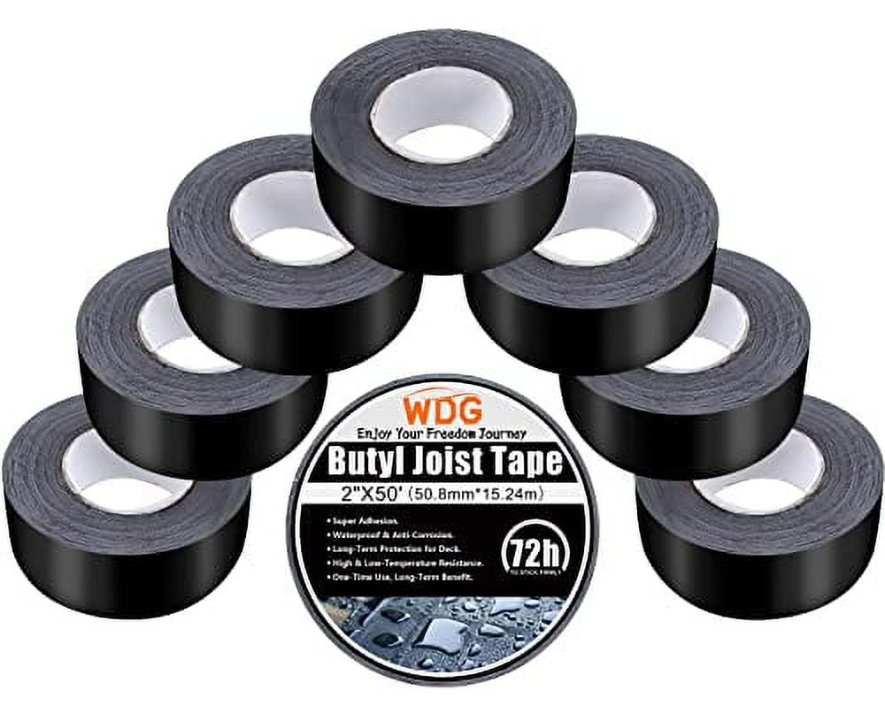 WDG Butyl Joist Tape for Decking, 8 Rolls 2" x 50' Deck Joist Tape for