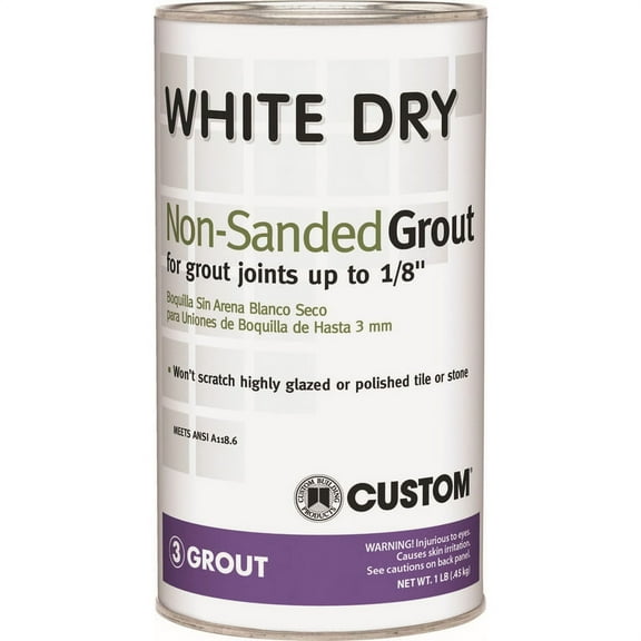 Custom Building Products White Dry 1 Lb. White Non-Sanded Tile Grout Pack of 6