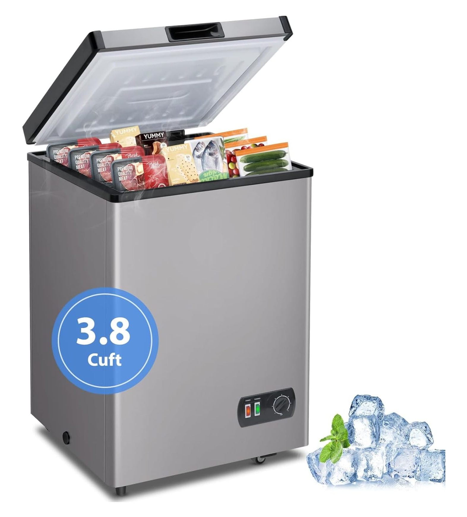 How Much Energy Does A Small Chest Freezer Use WDNMD9418 Chest Freezer, Small Deep Freezers Top Door with Removable