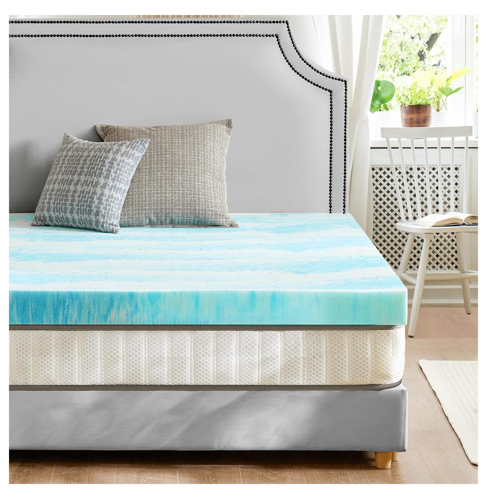 WDNMD9418 Queen Size Mattress Topper, Cooling Gel Infused Memory Foam