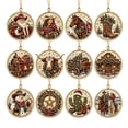 thumbnail image 1 of WDOBM Christmas Decoration, 12 PCS DIY Wooden Diamond Painting Kit, Christmas Ornaments Pearl Diamond Art Kit for Adults Beginner, Xmas Tree Hanging Decor Holiday Gift, 1 of 7