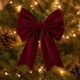 thumbnail image 1 of WDOBM Christmas Decorative Bows, 9.84x7.87 Inch Large Velvet Christmas Bow Red Burgundy Tree, Christmas Tree Bow, Velvet Christmas Bows for Home Decor Indoor, 1 of 9