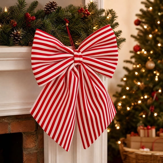 WDOBM Christmas Decorative Bows, Christmas Bows Tree Wreath Gift Box Decoration Ornaments, Christmas Tree Bow, Hanging Christmas Ornaments for Home Decor Indoor