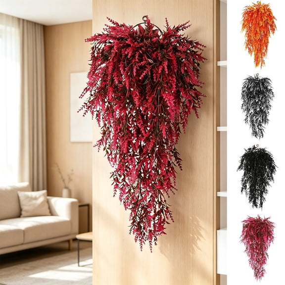 WDOBM Halloween Hanging Garland, Artificial Maples Vines Garland, Thick Up Maple Leaf Garland Halloween Decor, for Home Front Door Outdoor Indoor Thanksgiving Fall Decor
