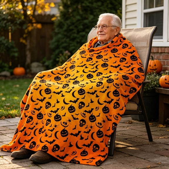 WDOBM Horror Blanket, Halloween Knit Throw Blanket, Printed Twin Halloween Collection, for Couch Sofa Bed, Super Soft Cozy Plush Microfiber Flannel Blanket