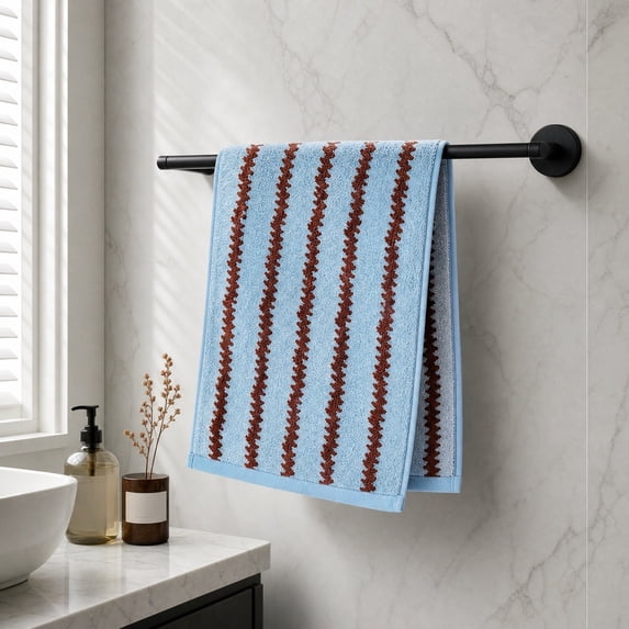 WDOBM Reusable Washcloths, Striped Woven Natural Cotton Thick Absorbent Face Towel, Highly Absorbent Quick Dry Machine Washable, Lightweight Sport Towels for Bathroom Salon