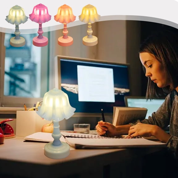 WDOBM Table Lamp, Rechargeable Table Lamps, Pull Chain Table Lamps with AC Outlet, Dimmable Lamp for Living Room, Dorm, Home Office