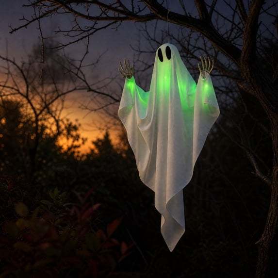 WDOBM Vintage Halloween Decor, Halloween Home Decor, Glowing Green Ghost Outdoor Yard Decor, Halloween Ghost, Light Up Halloween Decor, Outdoor Halloween Decor